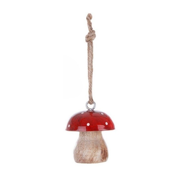 Fungo decorativo in legno da appendere